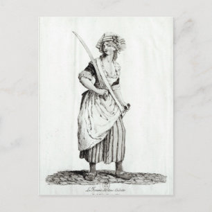 Female Sans-Culotte, 1792 Vykort