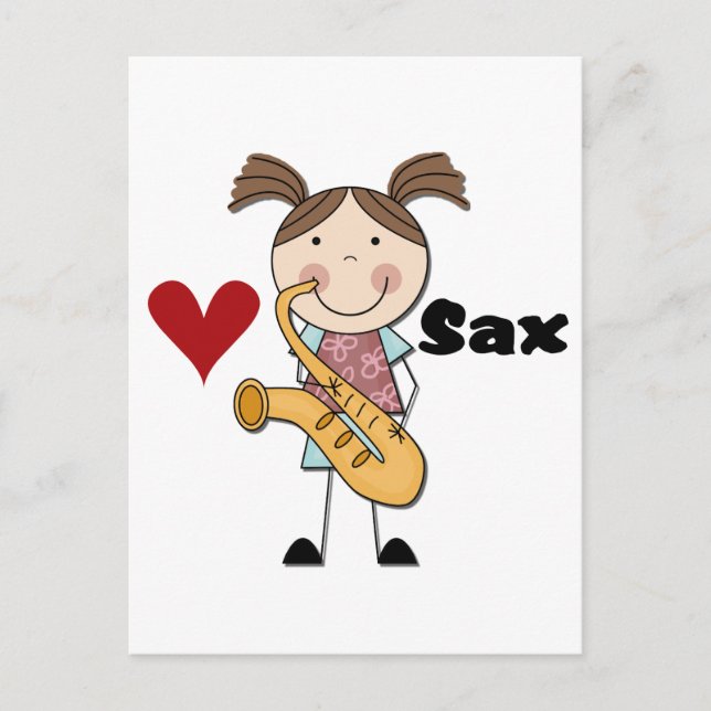 Female saxophone Player-skjortor och -gåvor Vykort (Framsida)