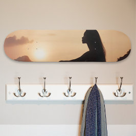 Female Silhouette at Sunset Mini Skateboard Bräda 18,5 Cm