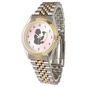 Female Singer med svart Rosa Armbandsur