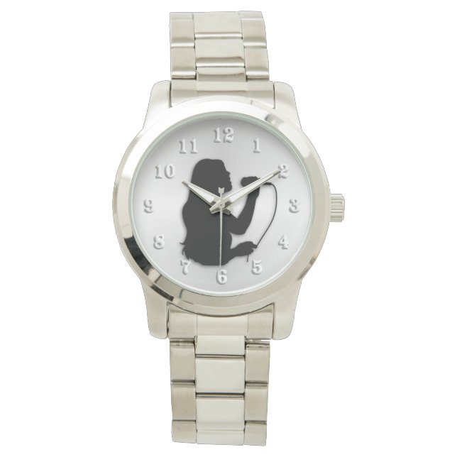 Female Singer med vita siffror Armbandsur (Framsida)