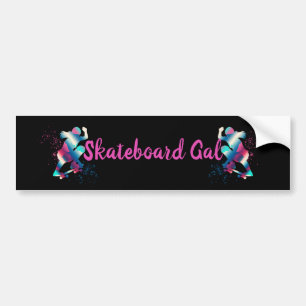 Female Skateboarder Bildekal