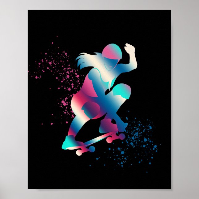 Female Skateboarder Poster (Framsidan)