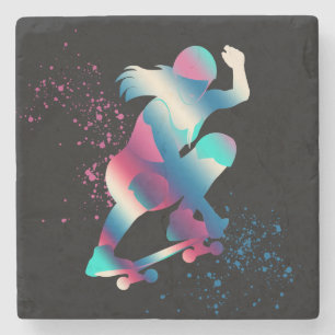 Female Skateboarder Stenunderlägg