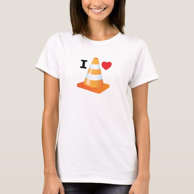 Female Student Funny Traffic Safety Cone T Shirt (Framsida)