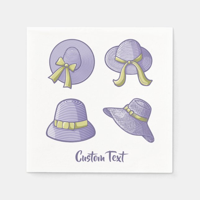 Female Summer Hats Lilac Pappersservett (Framsidan)
