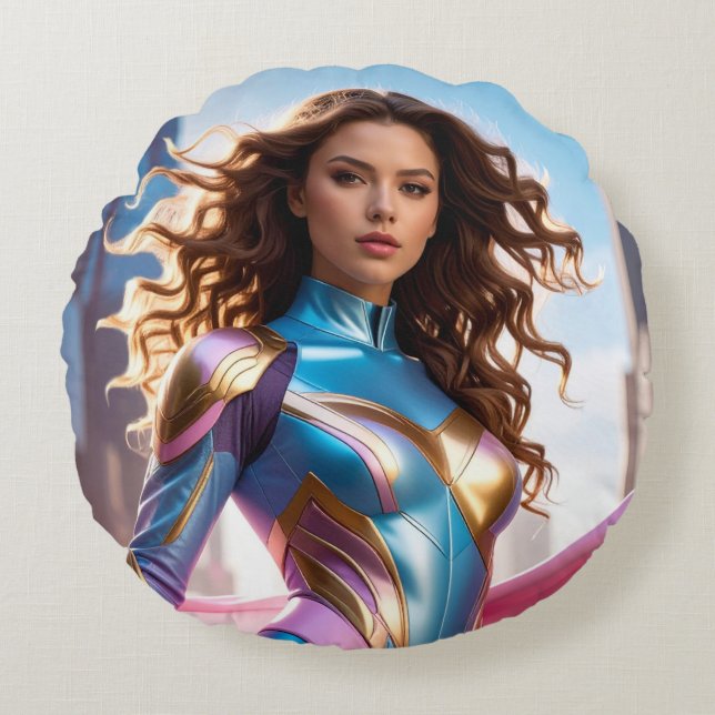 FEMALE SUPERHERO - SCI-FI FANTASY RUND KUDDE (Framsidan)