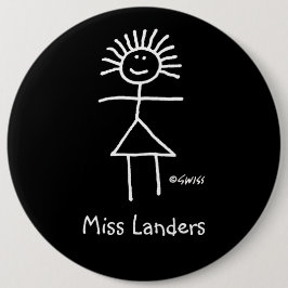 Female Suppleant Teacher Namn bricka Cute Funny 6- Knapp