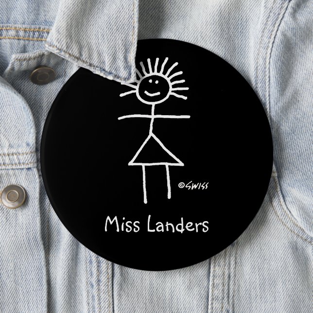 Female Suppleant Teacher Namn bricka Cute Funny 6- Knapp (In Situ)