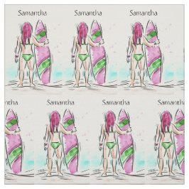 Female Surfer, anpassad namnstruktur Tyg