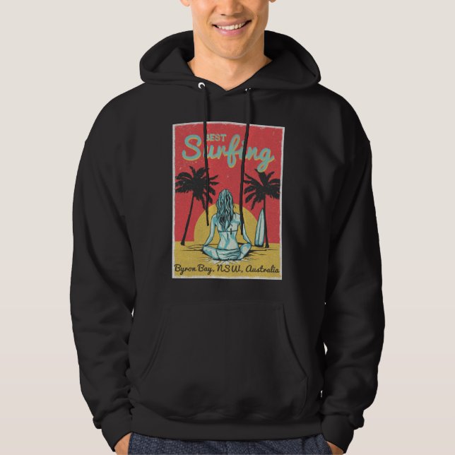 Female Surfer Byron Bay New South Wales Australia Hoodie (Framsida)