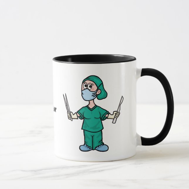 Female Surgeon med Verktyg Mugg (Höger)