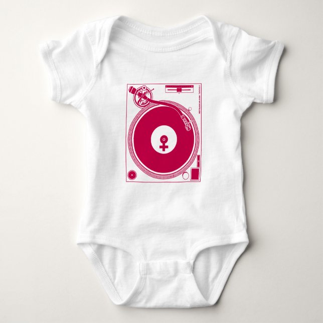 Female symbol Turntable Deck - DJ Disk Jockey T-shirt (Framsida)