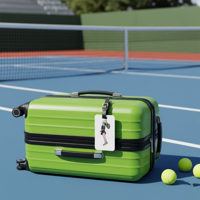Female Tennis Player Bagagebricka (Skapare uppladdad)