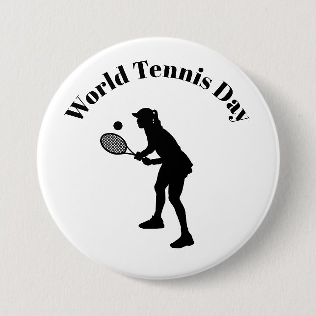 Female Tennis Player Silhouette Button Knapp (Framsida)