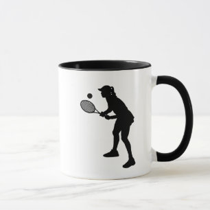 Female Tennis Player Silhouette Mugg