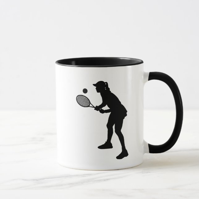 Female Tennis Player Silhouette Mugg (Höger)