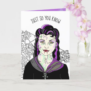 Female Vampire, Romantic Halloween ORESISTIBLE Kort