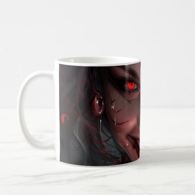 Female Vampire Smiling med ett Orb Kaffemugg (Vänster)