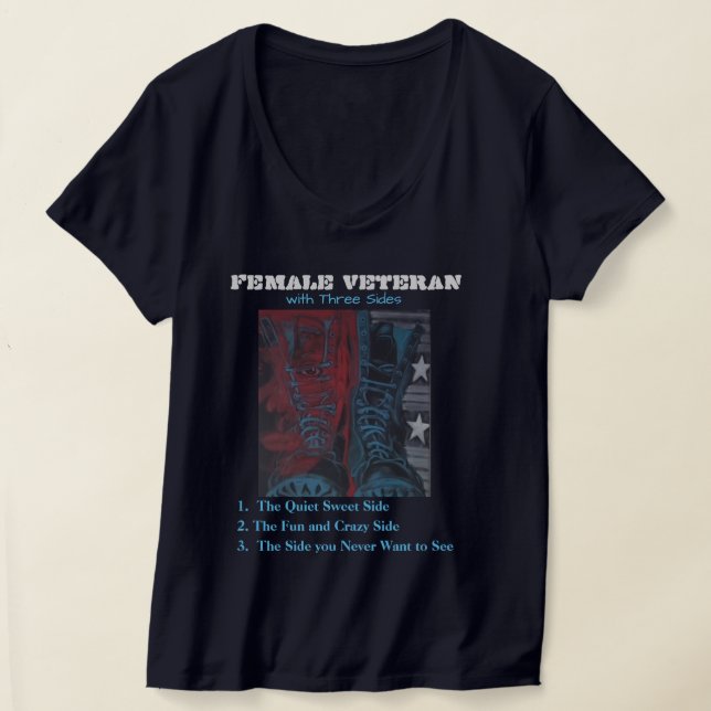 Female Veteran T Shirt (Laydown)