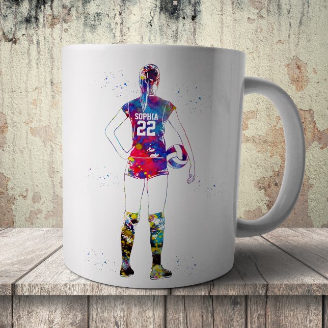 Female Volleyball Player Kaffemugg (Skapare uppladdad)