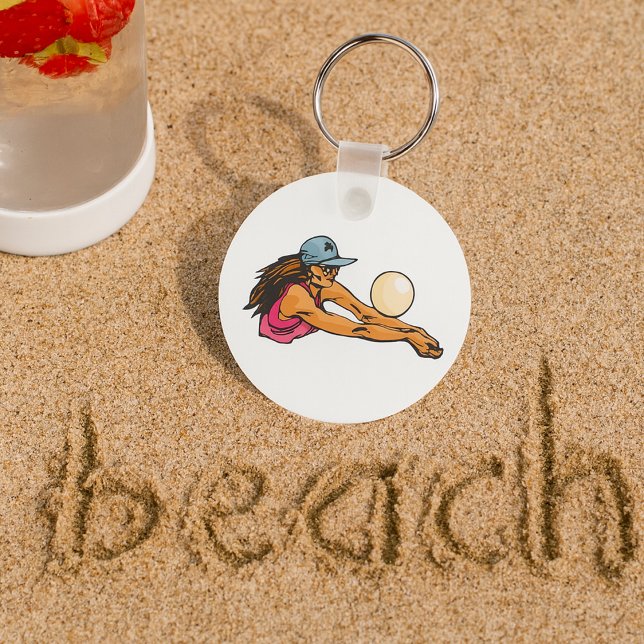 Female Volleyball Player Nyckelring (Skapare uppladdad)