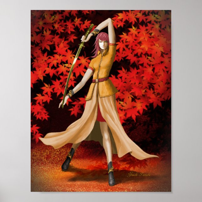 Female Warrior med Sword Poster (Framsidan)