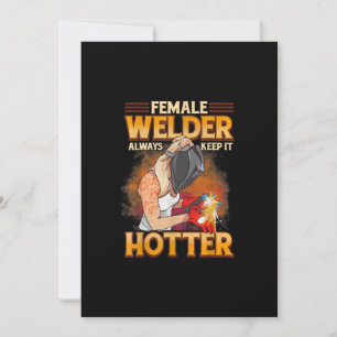 Female Welder Behållor alltid det hetare Meddelande