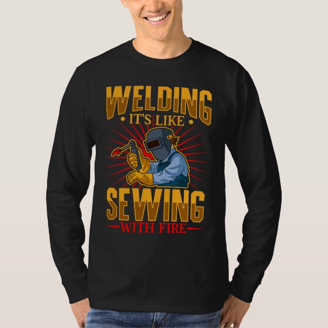 Female Welder   Welding Mechanic Forge Metalwork   T Shirt (Framsida)