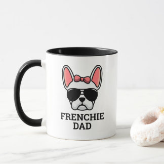 Female White Fransk Bulldog Frenchie Hund Pappa Mugg