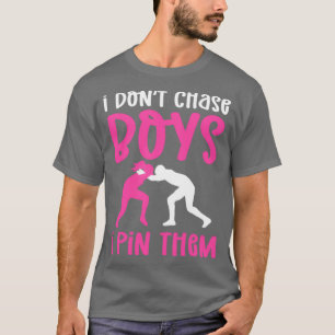 Female Wrestler Girl Motif Wrestling T Shirt