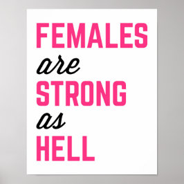 Females Strong helvetets gym, citat Poster