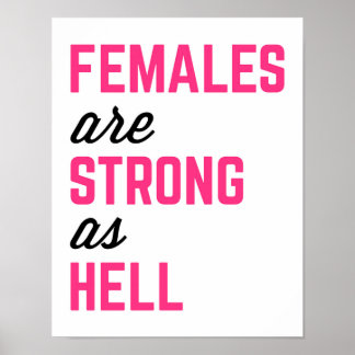 Females Strong helvetets gym, citat Poster