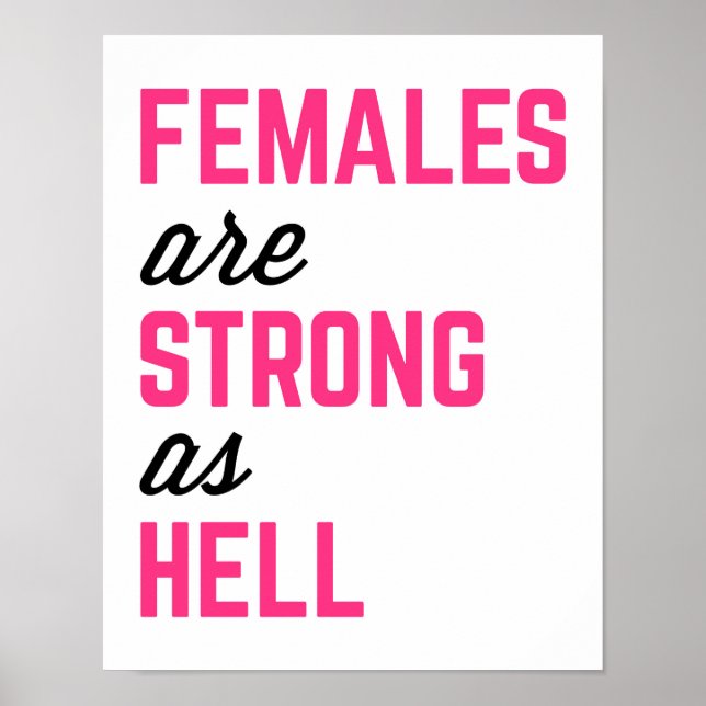 Females Strong helvetets gym, citat Poster (Framsidan)