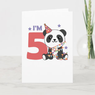 Femårs födelsedag Panda För Barn 5 År Kort