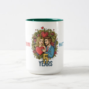 Femårsjubileum Två-Tonad Mugg
