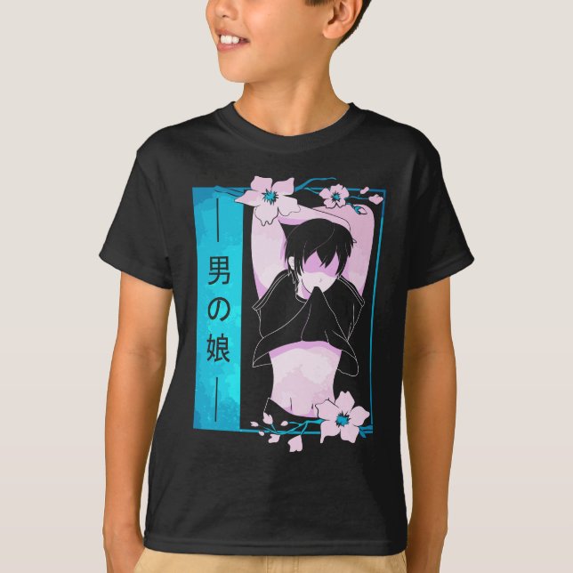 Femboy Anime Boy Japansk Pastel Goth Aesthetic Sa T Shirt (Framsida)