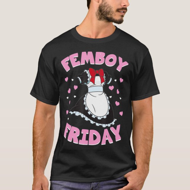 Femboy Fredag Queer Gay Crossdressing Aestthetic T Shirt (Framsida)