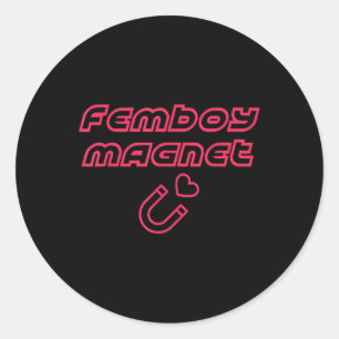 Femboy Magnet Design Runt Klistermärke