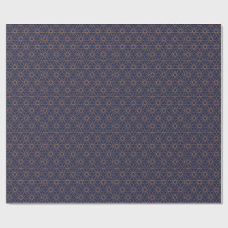 Femfaldig stjärngeometri i indigo och koppar Wrapp Presentpapper