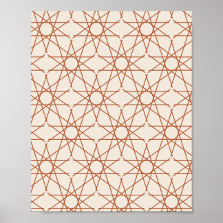 Femfaldig stjärngeometri i terrakotta och elfenben poster