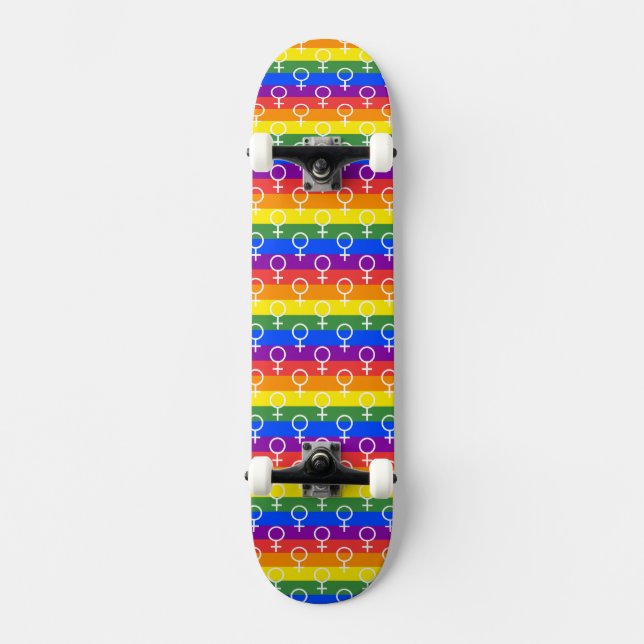 Femfaldig symbol Regbow Mönster Mini Skateboard Bräda 18,5 Cm (Framsida)