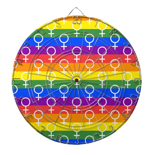 Femfaldig symbol Regnbåge Mönster Darttavla (Framsidan)