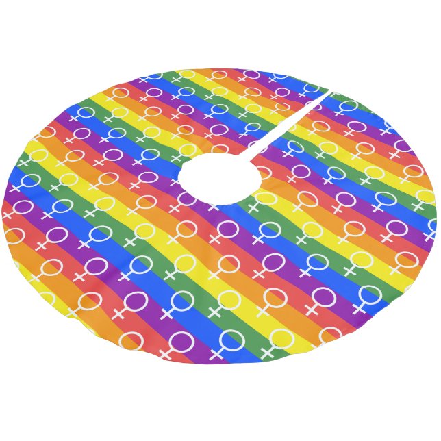 Femfaldig symbol Regnbåge Mönster Julgransmatta Borstad Polyester (Vinklad)