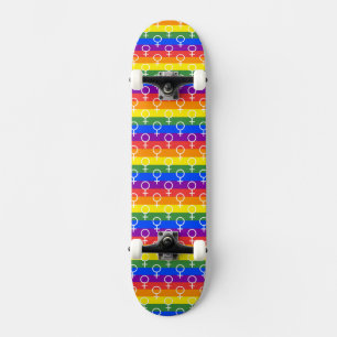 Femfaldig symbol Regnbåge Mönster Mini Skateboard Bräda 18,5 Cm