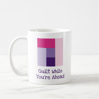 Femfärgs Quiltning Skämtsam Log Cabin Quiltblock Kaffemugg