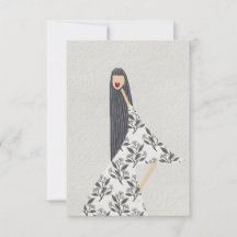 Feminil Blommig Glamour Mode Illustrationskort