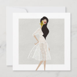 Feminil mjuk modet illustration konstkort inbjudningar
