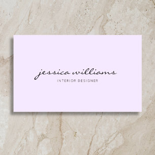 Feminim kalligrafi neutral lila minimalistisk visitkort