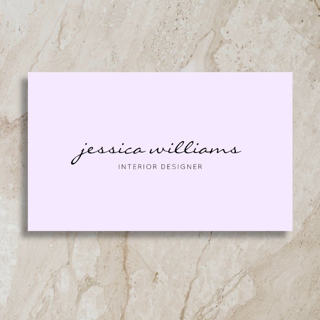 Feminim kalligrafi neutral lila minimalistisk visitkort (Skapare uppladdad)